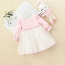 Детская одежда нарядное платье принцессы для маленьких девочек кружевное Пышное Платье на день рождения и свадьбу бальное платье с крылышками, розовое От 1 до 5 лет