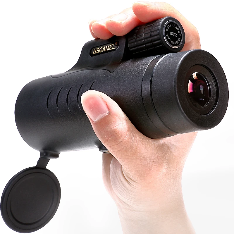 

USCAMEL 8X42 Monocular Compact Hunting BAK7 Clear Vision for Bird Watching Waterproof Telescope HD (Black,Army green)