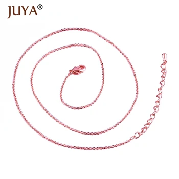 

6 Pieces/lot Wholesale gold rose gold 50cm metal chain for jewelry making accessories diy making pendant necklace chain