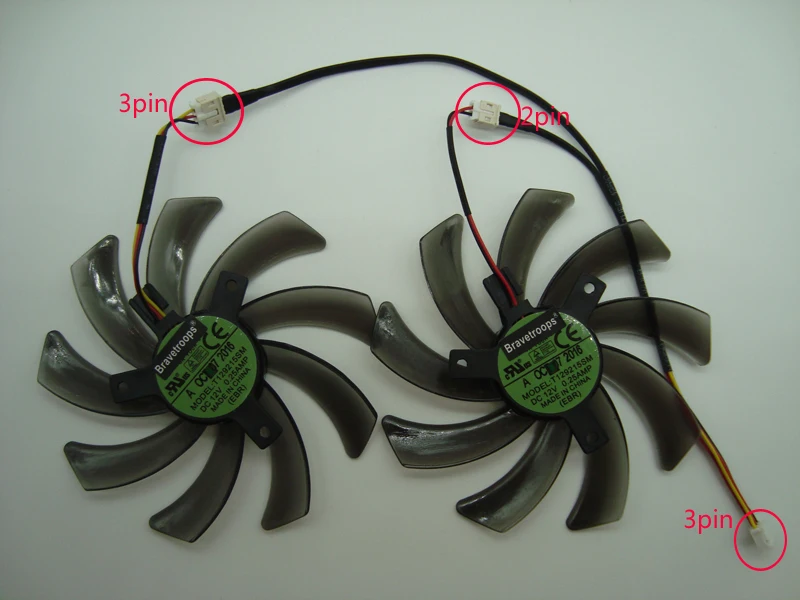 Free Shipping EVERFLOW T129215SM 95mm 3Pin 2Pin DC12V 0 25A For Gigabyte GTX660Ti GTX650 Graphics Card