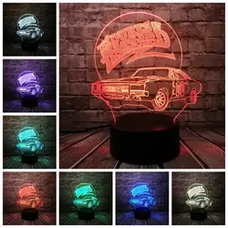 3D лампа автомобиль USB ночник многоцветный ласветодио дный ва LED RGB Освещение Luminaria настольная Дети Рождественские подарки дома Deacorative