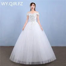 LYGH83#Wholesale 2017 spring summer new fashion lace Bridal Gown Korean bride wedding dresses plus size wedding dress white