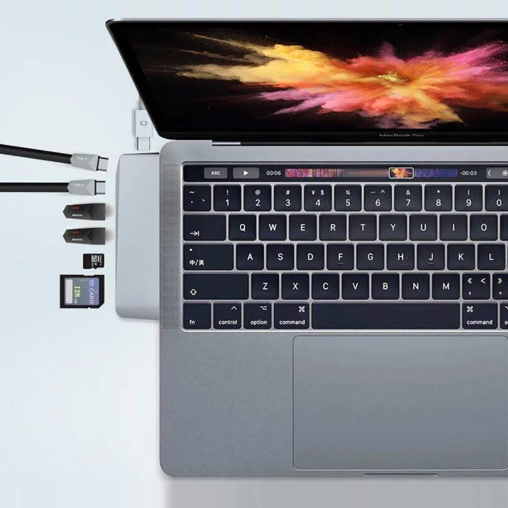 Двойной USB-C концентратор для мини-дисплея адаптер 5 к 60 Гц Поддержка расширения SSD с PD/Data TF SD Reader слот USB 2,0/3,0 Для MacBook Pro