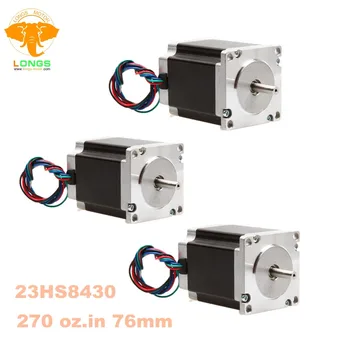 

[3-7days]EU Free ship Stepper Motor 3pcs Nema 23 270 oz.in=1.9NM single shaft 3A 23HS8430 CNC router kit