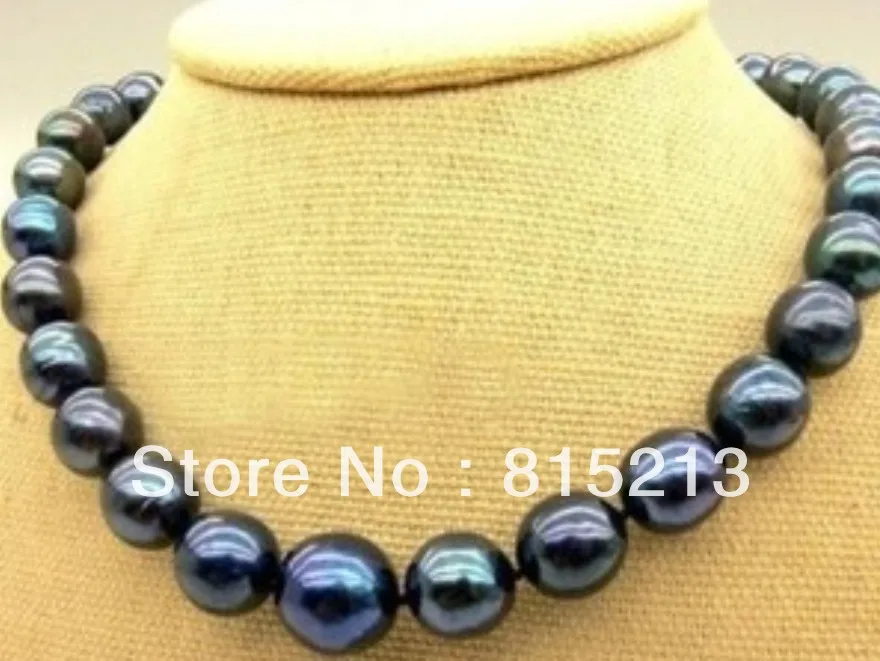 

FREE SHIPPING>>>@@ > N126 New 10-11mm Tahitian Black Natural Pearl Necklace