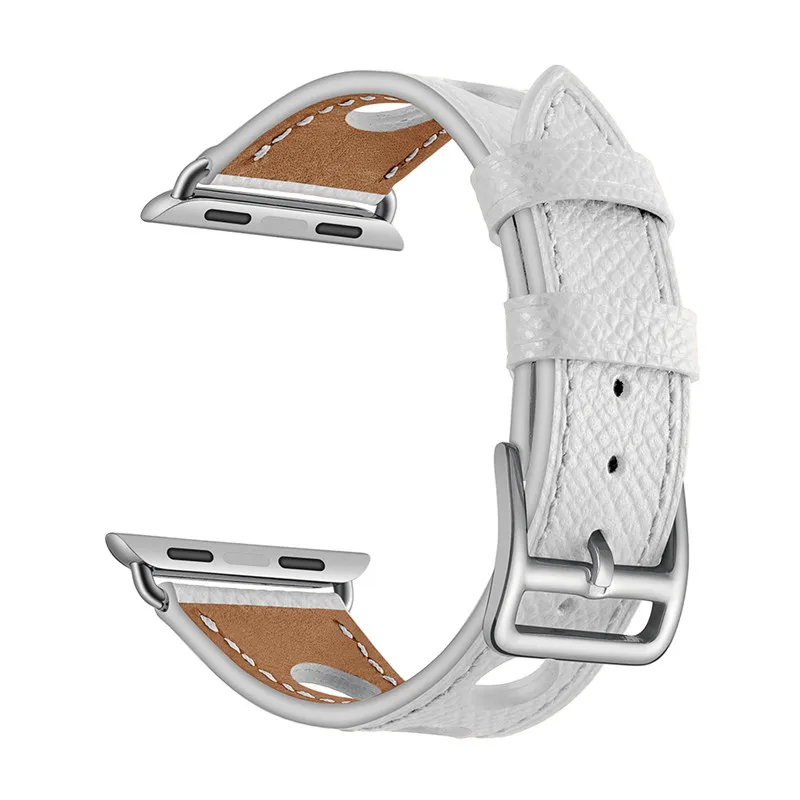 EIMO натуральная кожа петля ремешок для Apple Watch группа 42 мм 38 мм один тур ремешок для iwatch 3 /2/1 аксессуары ремень - Цвет ремешка: Palm prints white