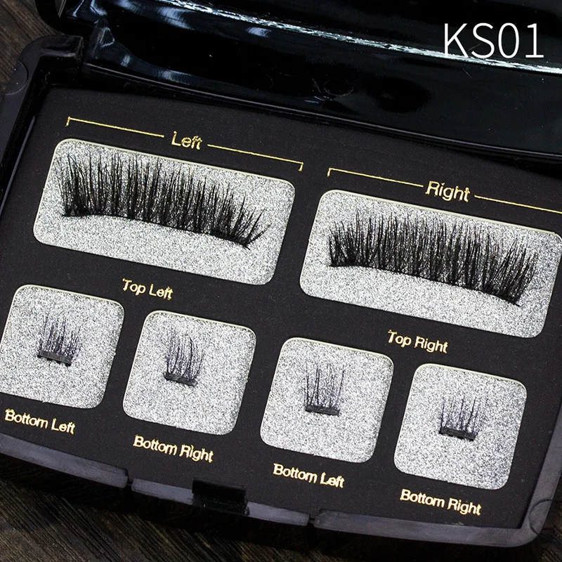 Handmade sem Cola com Cílios Natural Magnético Falso Cílios Extensão Reutilizável Aplicador 6 Pçs - Set 2 Natural 6 pçs set Magnético Magnético Falso