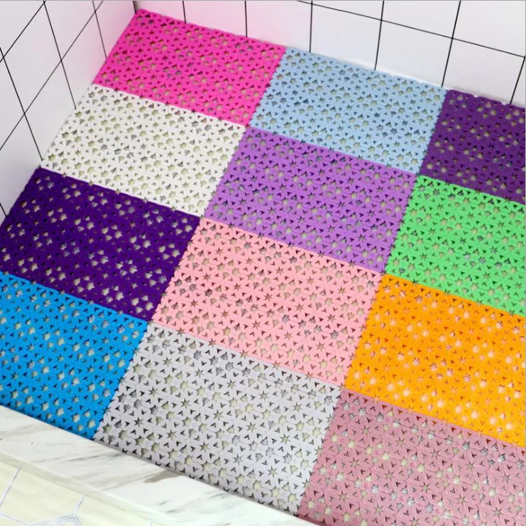 30*20cm,candy Color Wc Mat Diy Splice Plastic Bath Mats Massage Foot