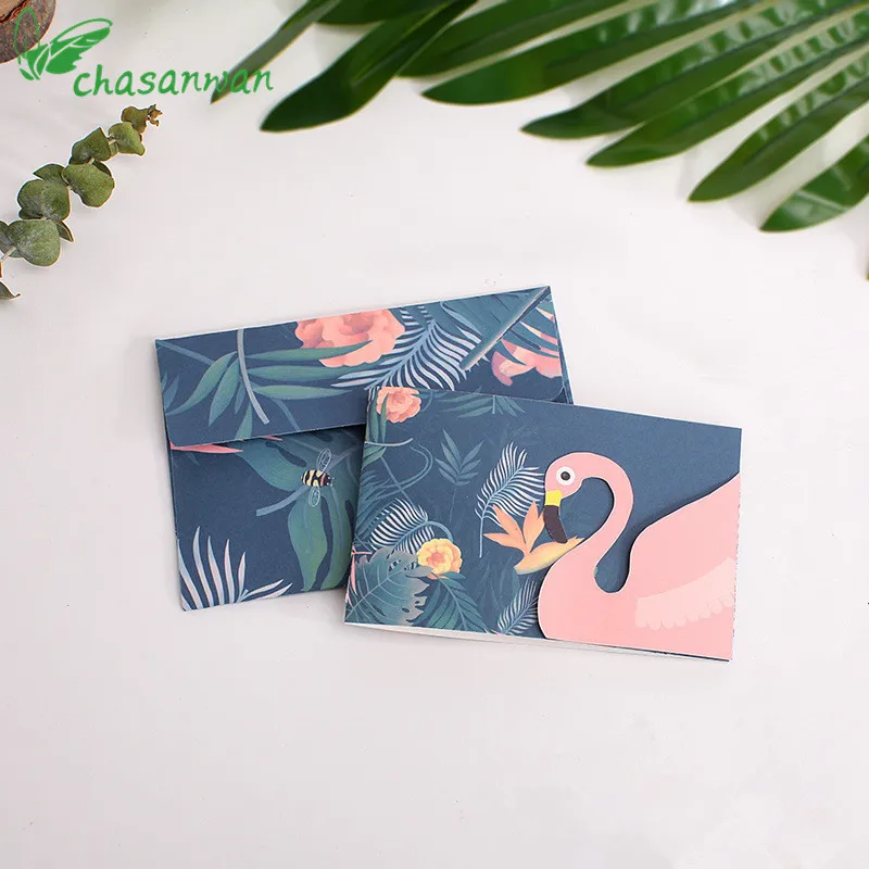 

5 Set Flamingo Greeting Card Birthday Party Decorations Kids Halloween Flamingo Party Wedding Invitations Wedding Decoration. B