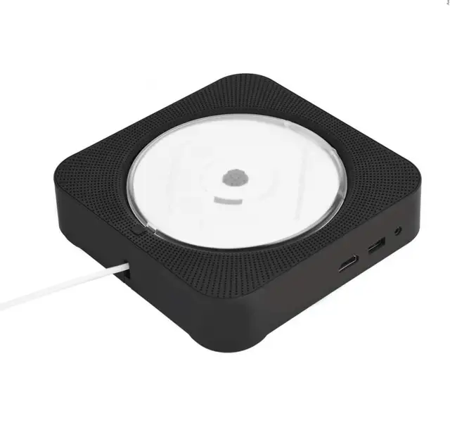 New Wall Mounted Bluetooth DVD CD Player Speaker with Remote Control (Black US)