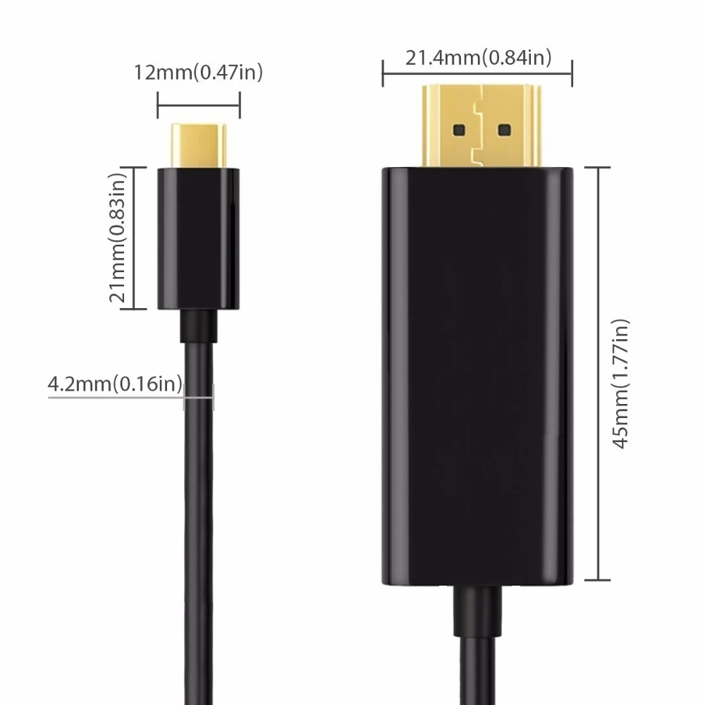 USBC кабель типа C на HDMI 4K HD адаптер USB 3 1 для Apple MacBook ChromeBook Pixel Huawei MateBook|Кабели HDMI| |
