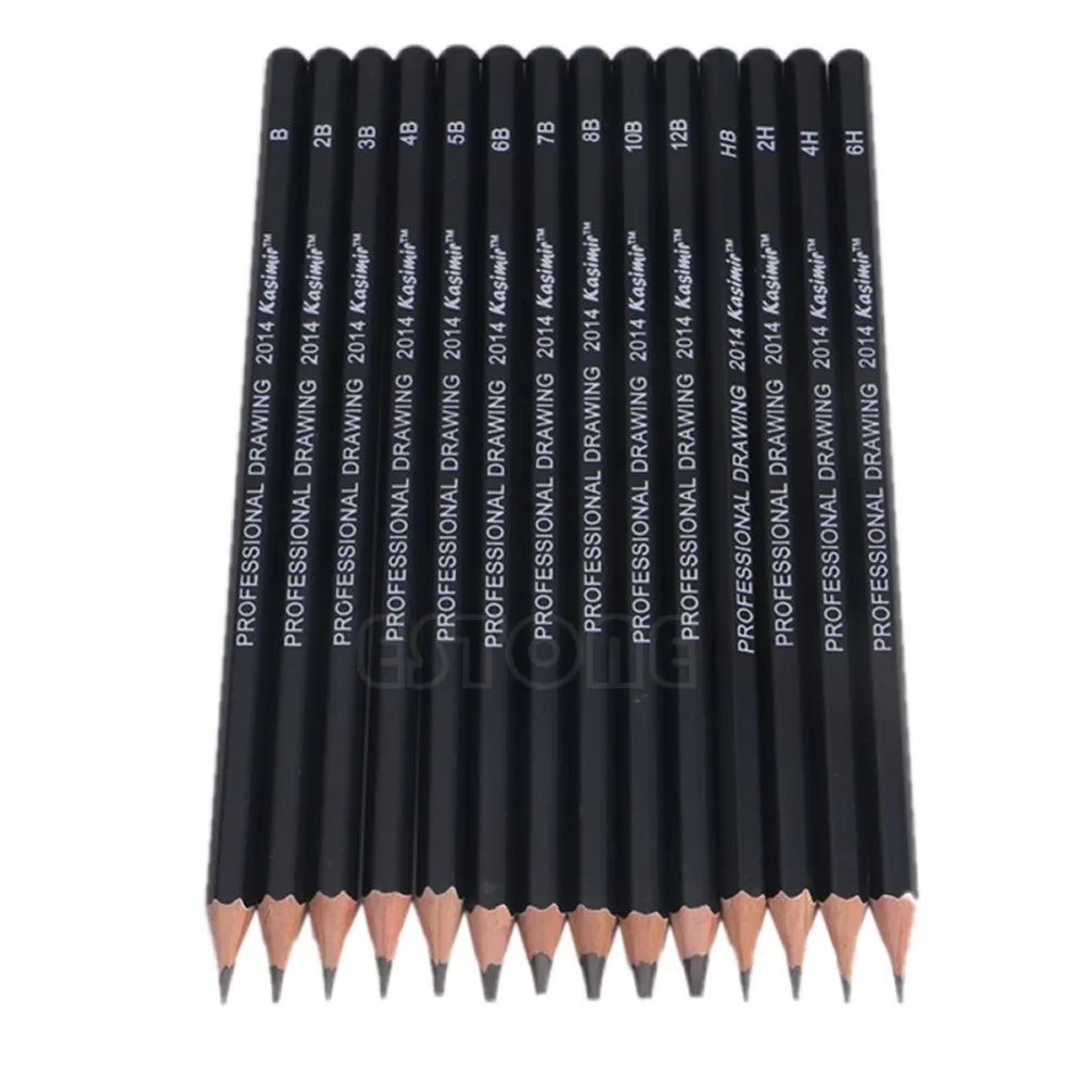 14Pcs Sketch Art Drawing Graphite Pencil 12B 10B 8B 7B 6B 5B 4B 3B 2B 1B 2H HB