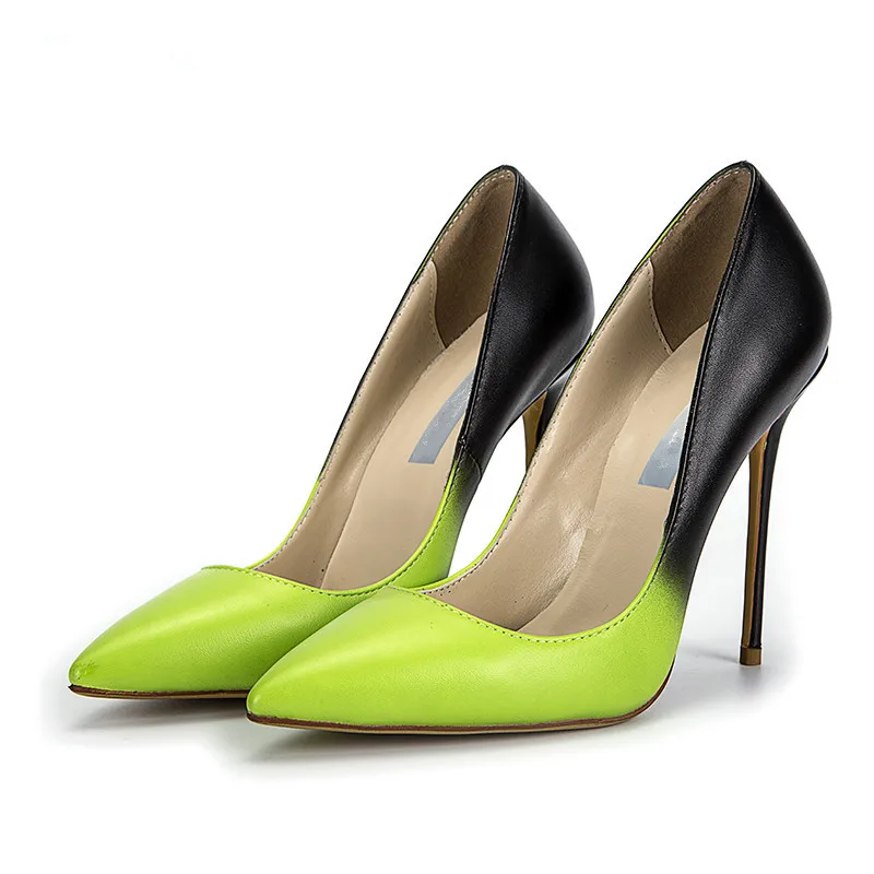 

Eunice Choo Sexy Mix Colors Pointed Toe High Heels Women Pumps Fashion Stiletto Party Shoes Woman Gradient Colors Wedding Pumps
