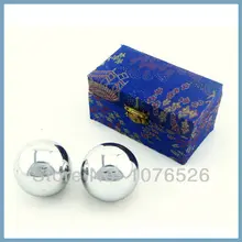 Polished iron ball 50mm health ball chrome Simple design for daily use Red green paper box