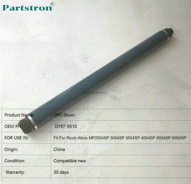 Opc para Uso em Ricoh Peças Long Life Cilindro Aficio Mp2554sp 3054sp 3554sp 4054sp 5054sp 6054sp D197-9510 2 10 D197-9510 2 peças Long Life Cilindro OPC