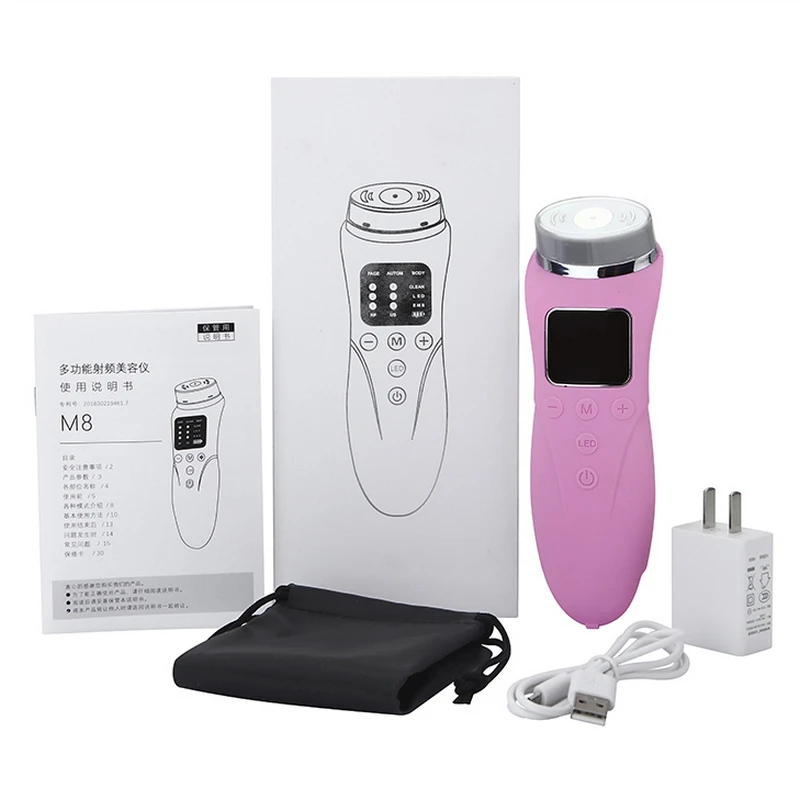

8 in 1 use Ultrasonic RF LED phototherapy EMS Microcurrent facial Cleaning Multifunctional waterproof skin beauty device wrinkle