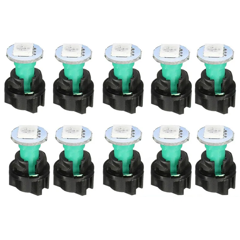 JX-LCLYL 10pcs T5 5050 LED Instrument Panel Cluster Dash Light Bulb Twist Socket Green