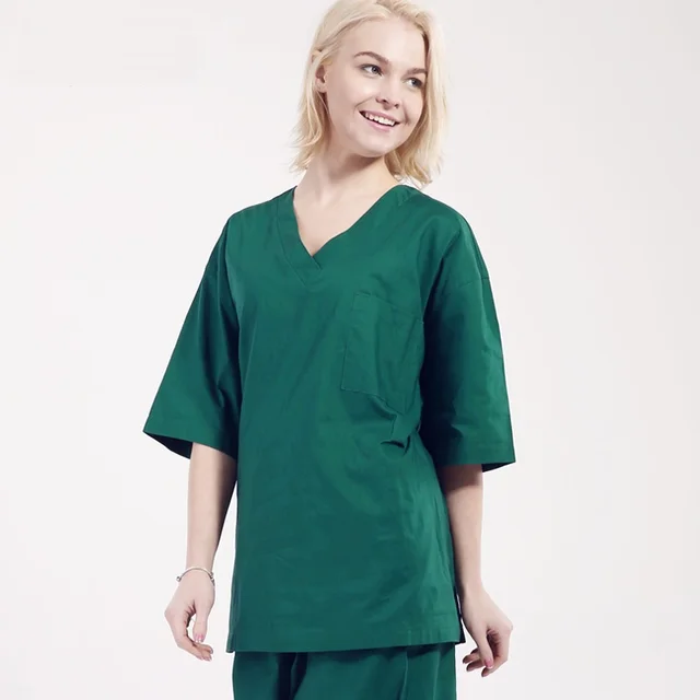 Hospital Isolation Doctor Scrub Set Gown Wash Clothes 100 Cotton Men