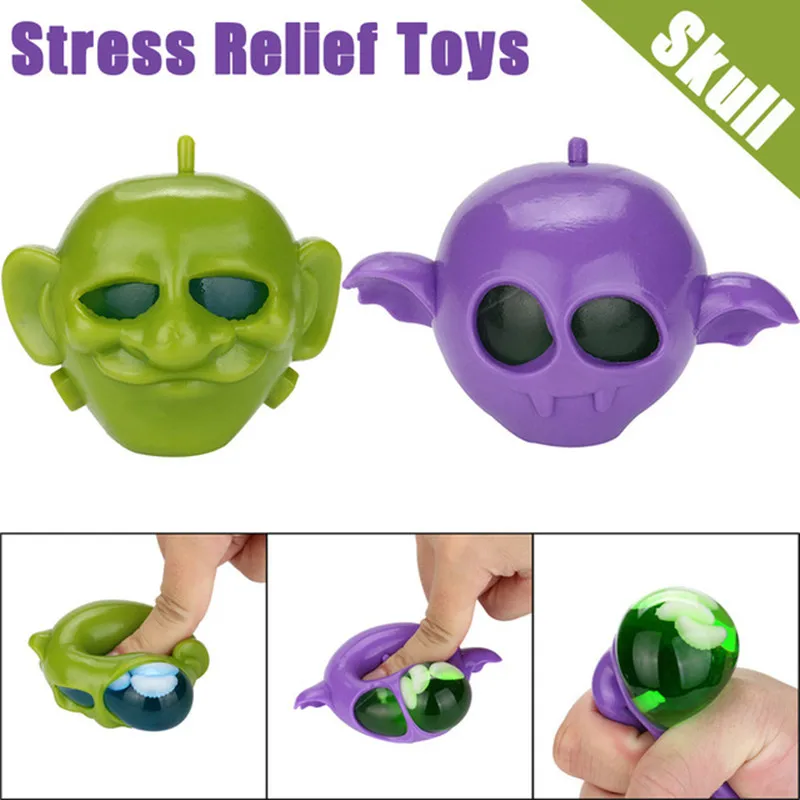 Non-toxic Funny Pressure Skull Toy Popping Out Squeeze Toys Stress Reliever Toy Dropship Antistress Toys For Kids Kids Children