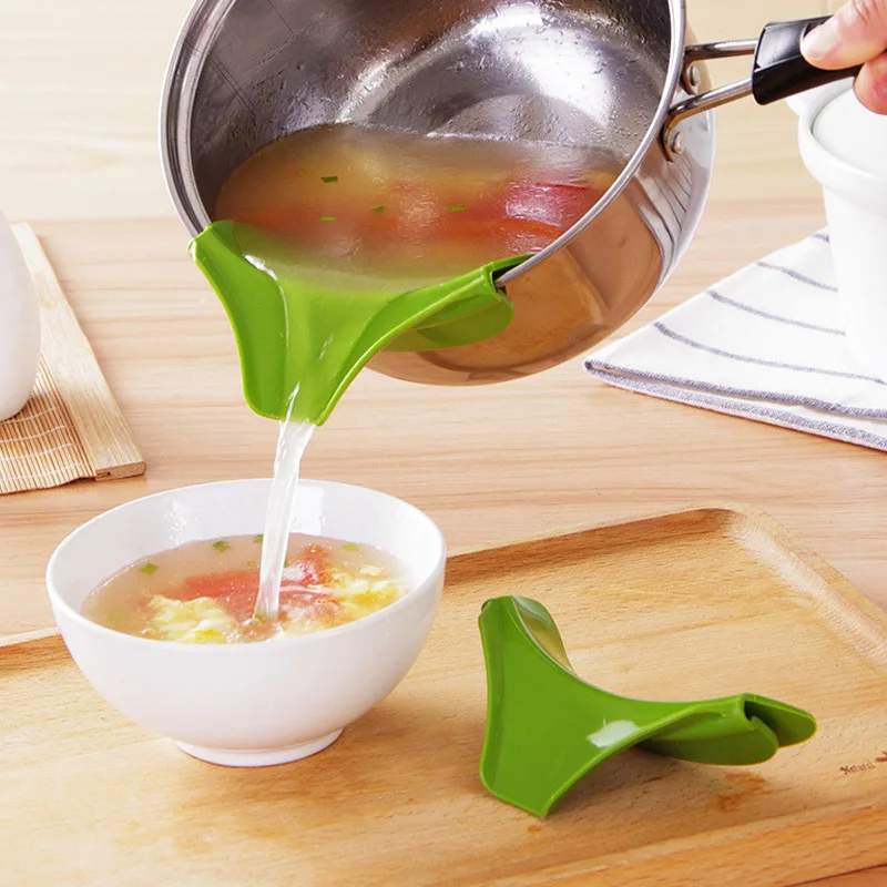 Двусторонний дозатор для соуса с закрывающимися крышками кухонный гаджет кухонные принадлежности Защита окружающей среды обеденный бар суп Воронка пищевой силикон 1 шт. дизайн дуги