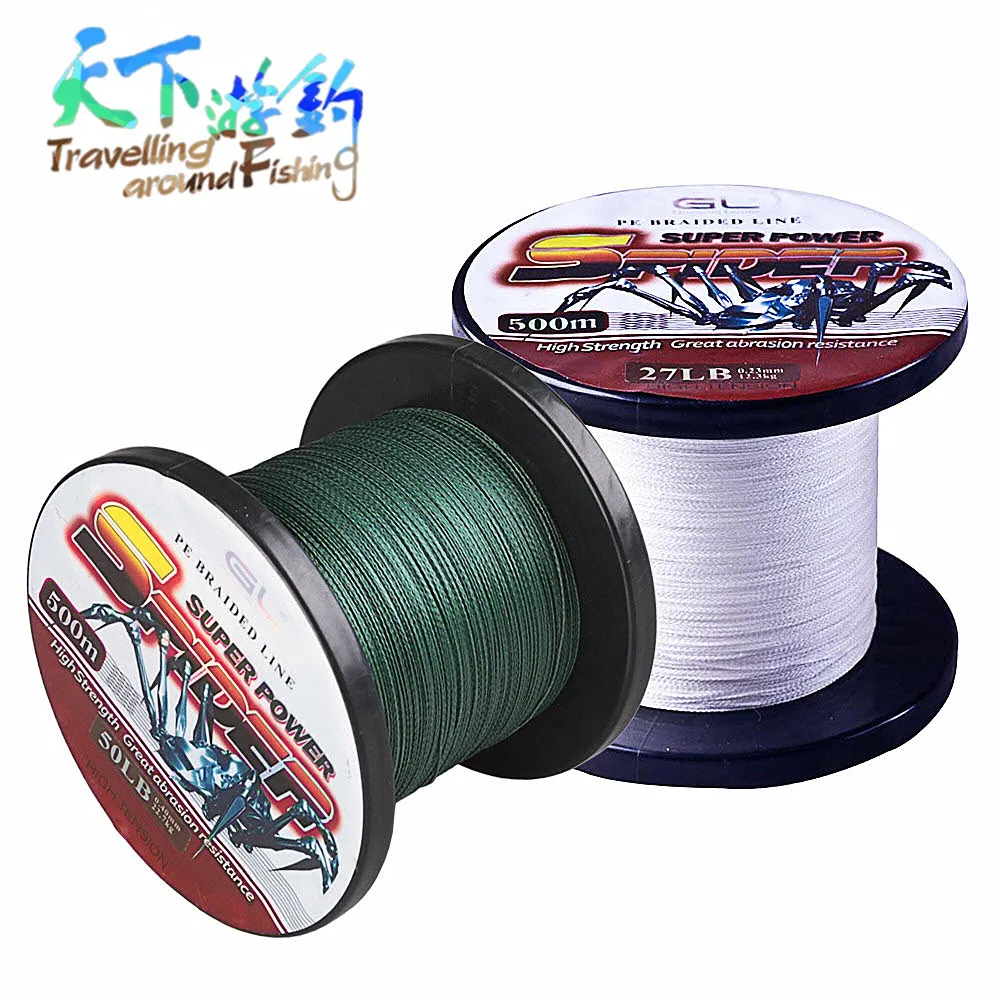 

TAF 500m 4 Stands Braided Fishing Line Super Power Multifilamento PE Line Saltwater 12-80LB Quality Professional Fishing Line