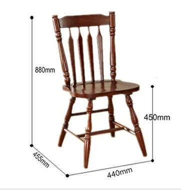 Американский стильный обеденный стул белый твердый деревянный стул обеденный Средиземноморский спинка кресла стул - Цвет: dark coffee