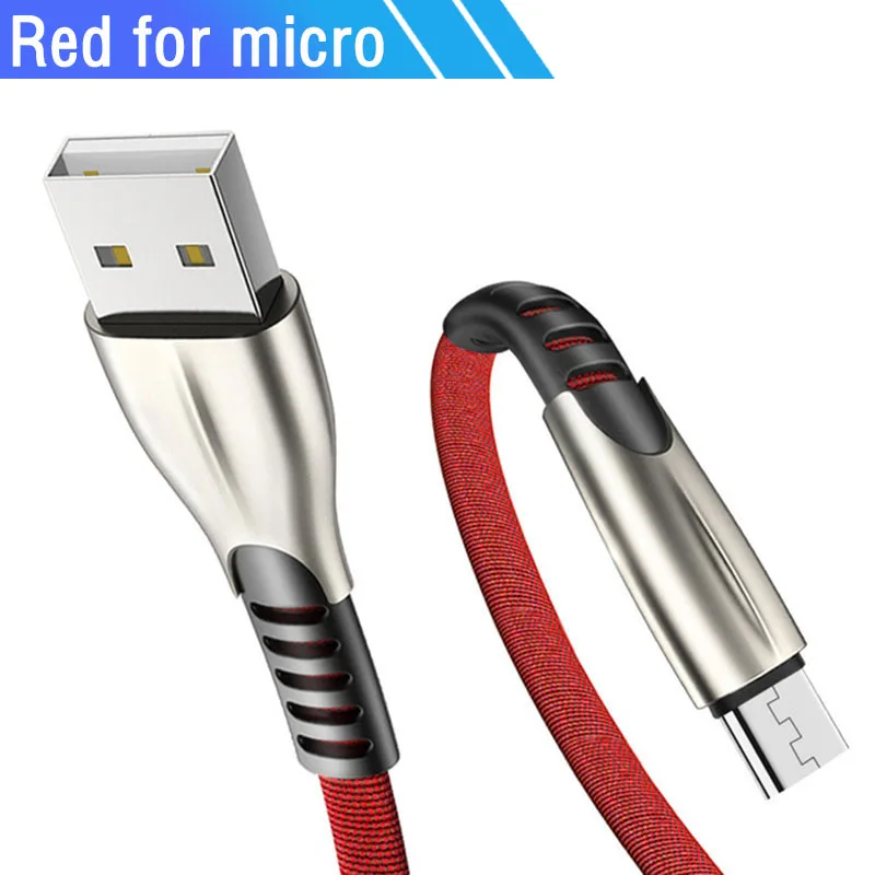 1 м 2 м 3 м Micro Usb кабель для быстрой зарядки Micro Usb для Xiaomi 6A S2 huawei Honor 20 Lite 8S 10i 9i 8X Mikro Usb шнур кабель - Цвет: Red