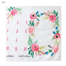 KLV фон для фотосъемки новорожденных детей с акварельными цветами тканевое одеяло