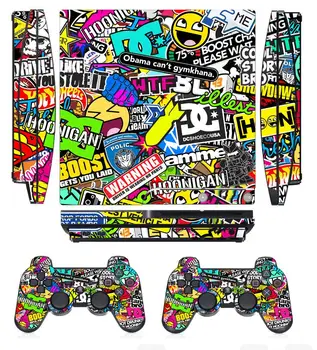 

Bombing 262 Vinyl Skin Sticker Protector for Sony PS3 Slim PlayStation 3 Slim and 2 controller skins Stickers