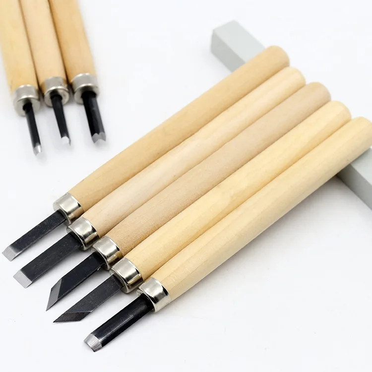 9 шт Деревянный инструмент для резьбы, нож для ручного резинового уплотнения с шлифовальным камнем