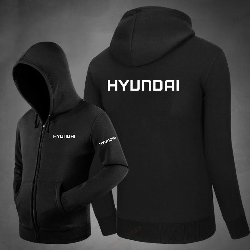 

male men's winter solid colour Hyundai Sweatshirt Knitted letter hoodies Zipper coats regular coats