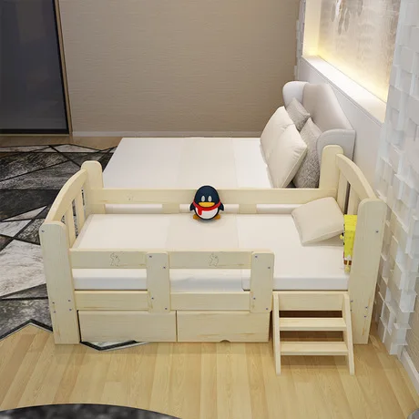 

Children Bed kids Furniture pine solid wood kids beds child bed chambre bebe can customize size quality minimalist 150*80cm
