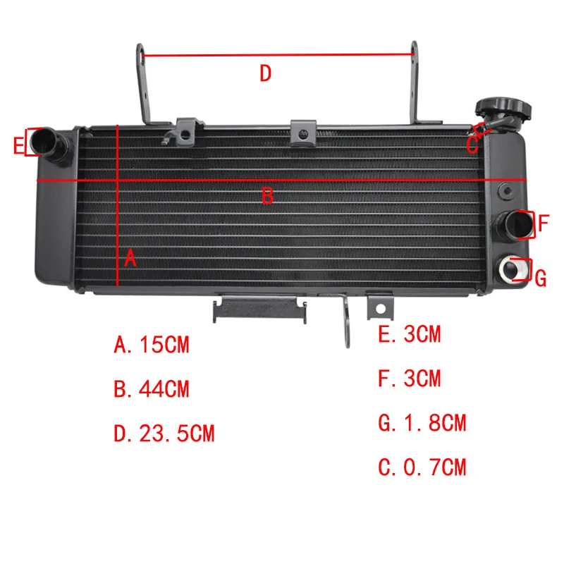 Para Suzuki SV650 SV650N 2003-2007 SV 650 SV650S Motor de motocicleta radiador Motor bicicleta aluminio reemplazar piezas enfriador de refrigeración