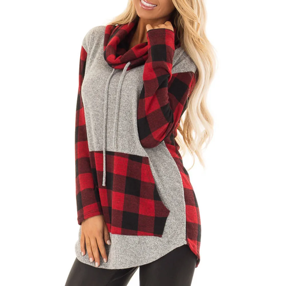 

Hoodies Sweatshirt Women Harajuku Streetwear Plaid Hoodie 2018 Winter Women Fashion Clothes Kawaii Korean Moletom