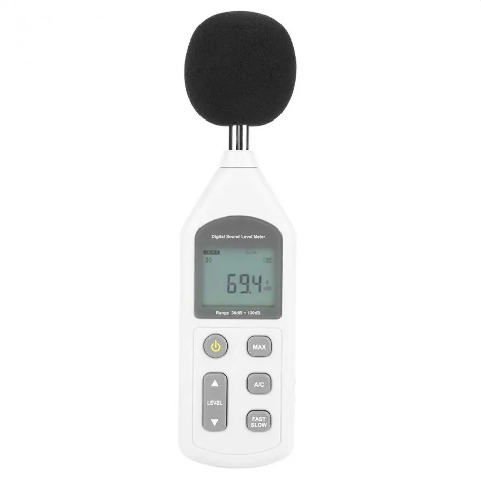 Удобный Мини цифровой измеритель уровня шума, измеритель уровня шума, измерительный прибор GM1357, белый цвет