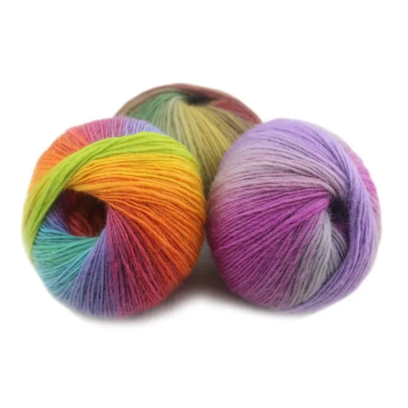 5Ball x50g Luxury Australian Wool Yarn Hand Knitting Woolen Rainbow
