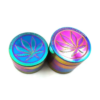 

Metal Zinc Alloy 40mm Tobacco Grinder Rainbow color Beautiful Herb Herbal Spice Crusher Smoking Pipe Accessories Grinder