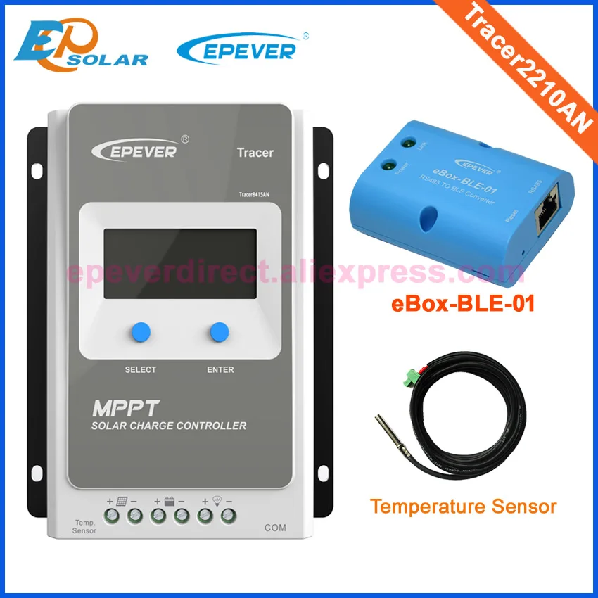 

Tracer2210AN+Bluetooth Adapter 20A 12V24V EPEVER MPPT solar controller for Android mobile phone remote control solar+Temp Sensor