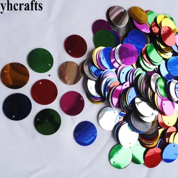 

25gram/Lot. 20mm round with hole sequins Craft material Kindergarten crafts Creative activity items Make your own Color learning