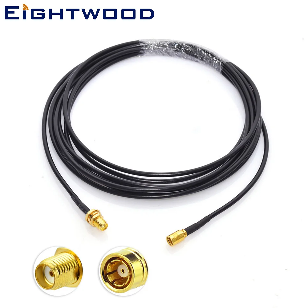 Eightwood Conversion DAB Aerial Antenna Extension Cable 3 Meter SMA
