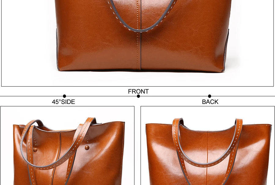 Бренд ESUFEIR, модная женская сумка из натуральной кожи, женская сумка из мягкой вощеной кожи, сумка на плечо, большая вместительность, повседневная сумка