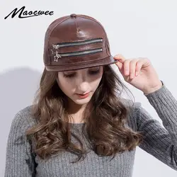 Обычный Новый Бейсбол Кепки Для женщин кожа Snapback Кепки S Casquette бренд Регулируемая кости PU Шапки для Для мужчин папа зимой Бейсболки для