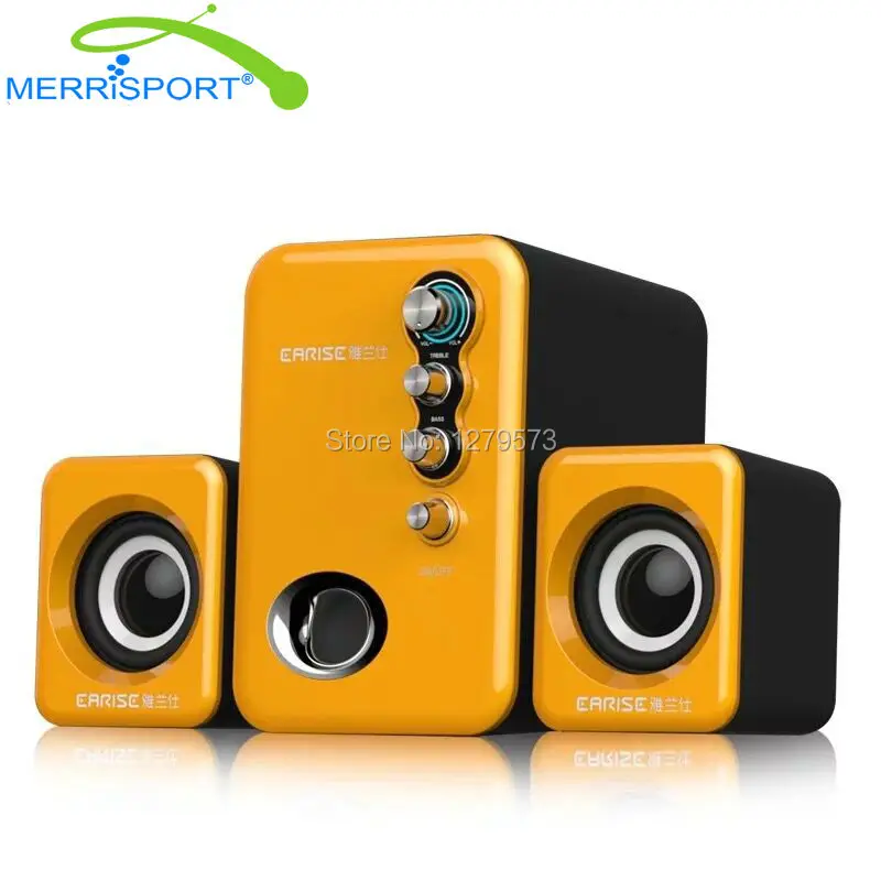

USB Powered Computer Speakers 2.1 Subwoofers For PC, Headphones, Acer, HP and more Desktop , Laptops & Multimedia Devices Yellow