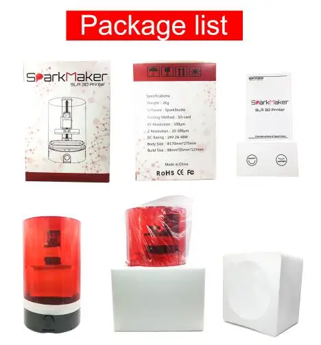 SparkMaker УФ свет отверждения SLA 3d принтер DLP/LCD Impresora первого уровня для начинающих pk
