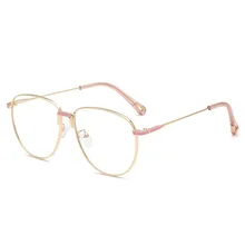 Оптические оправы винтажные металлические женские модные оптовые компьютерные защитные очки для чтения оправа Очки для студентов 1967OLO