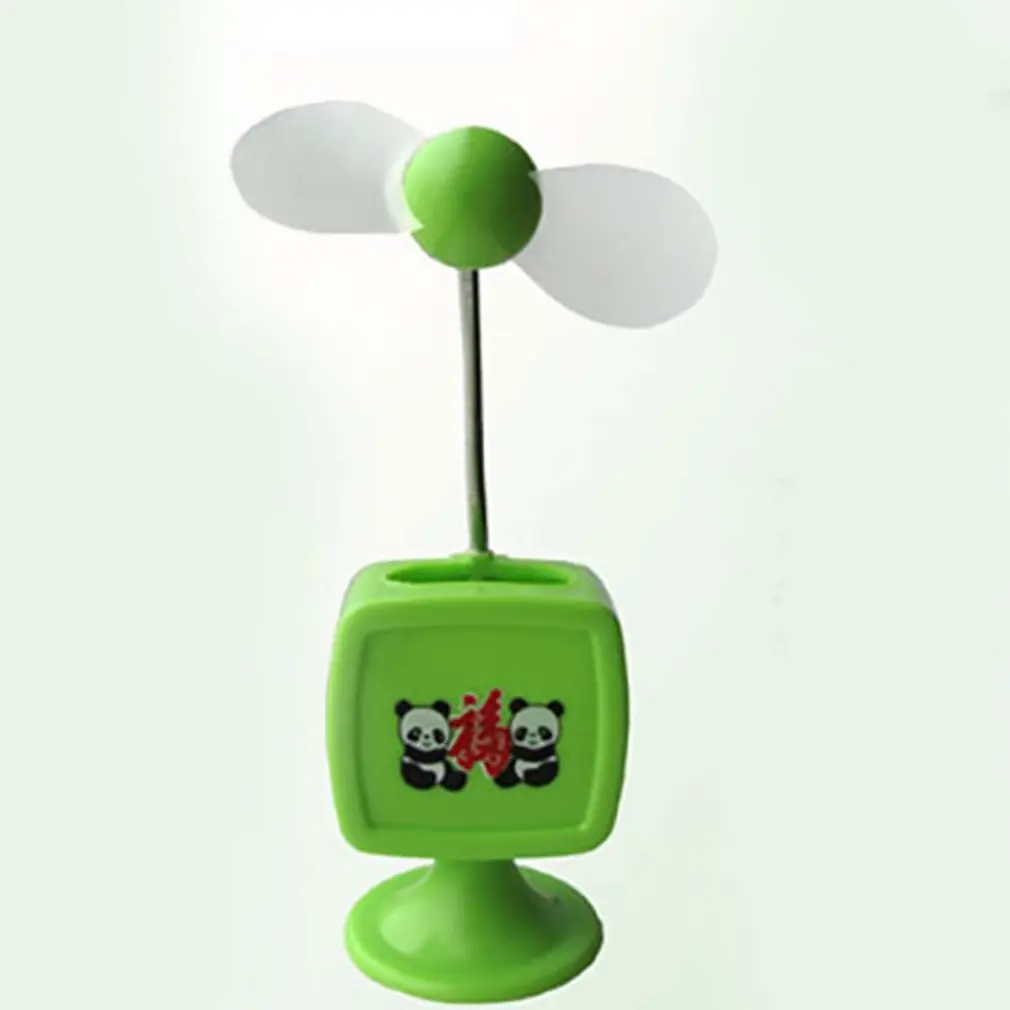 Креативный USB вентилятор 2 мягких лезвия переносной мини настольный вентилятор с ручкой контейнер для офиса дома летом вентилятор охлаждения