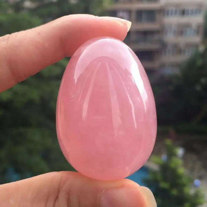 Натуральный розовый кварц в форме яйца Кристалл целебный шар Сфера драгоценный камень 1 шт