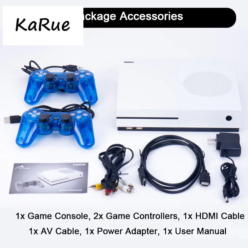 KaRue RS-89 ТВ Ретро Видео игровой консоли 4 ГБ встроенный 600 классической игры HD HDMI выход TF карты+ двойной геймпады - Цвет: Белый