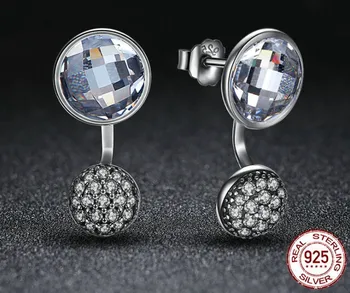 

SALE Fashion jewelry 925 silver new Crystal from Swarovskis Feather high-grade temperament circle anti allergy stud earrings