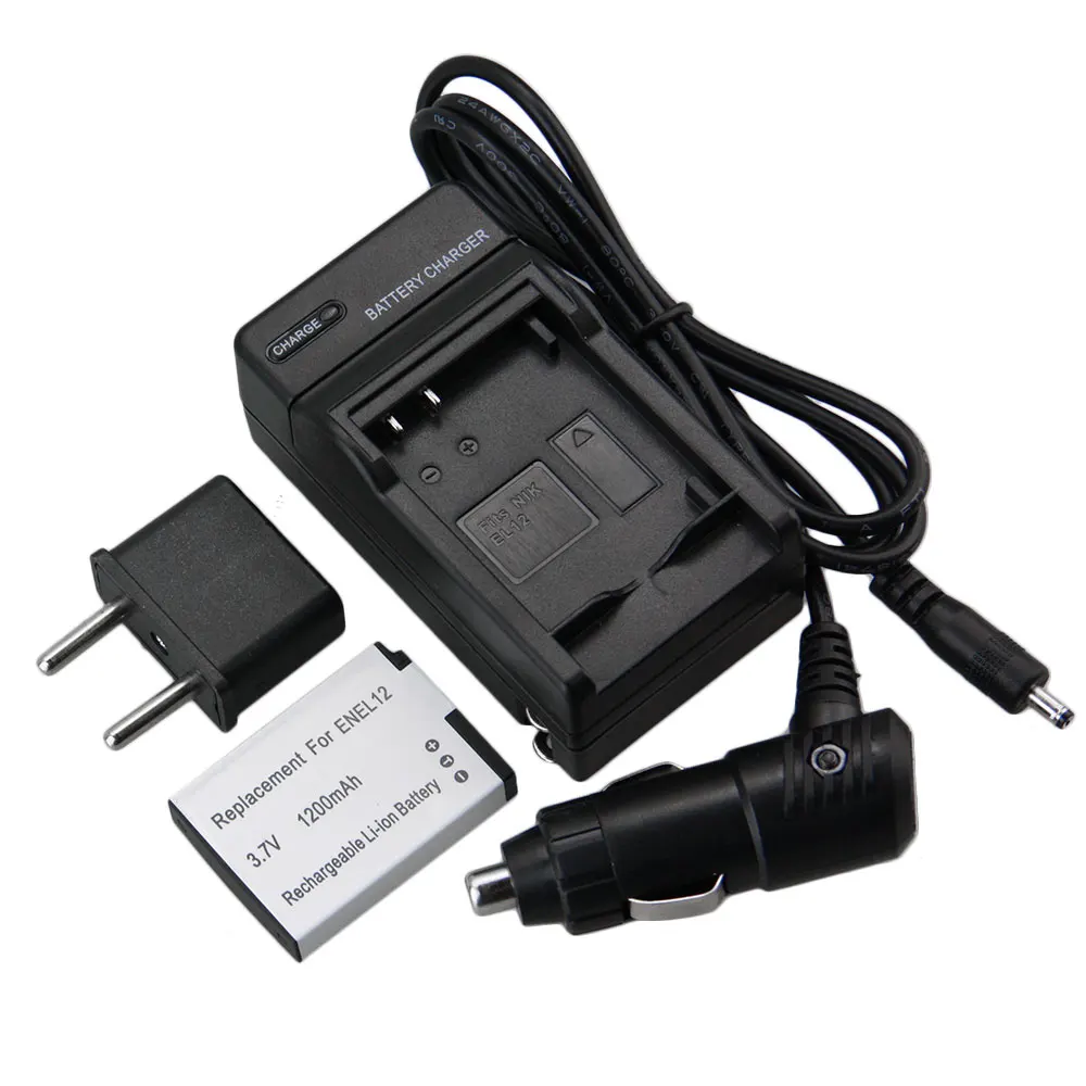 4PCS/Set EN EL12 EN EL12 ENEL12 Camera Battery+Charger+Car Charger+Plug